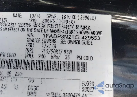 2014 Ford Focus Titanium из США, поврежденный, VIN 1FADP3N21EL429653